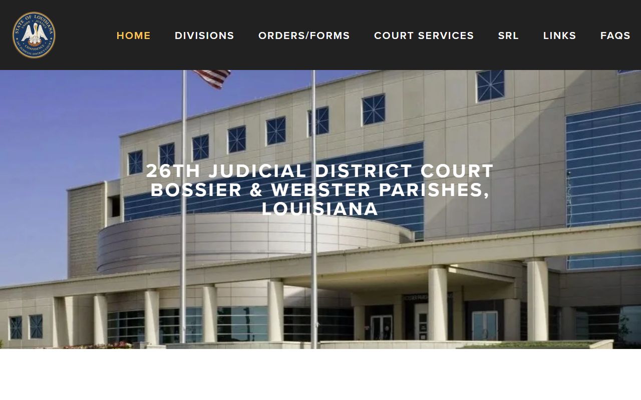Webster Parish court records 26th Judicial District Court homepage