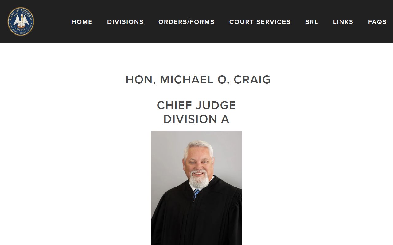 Webster Parish court records Division A judge page