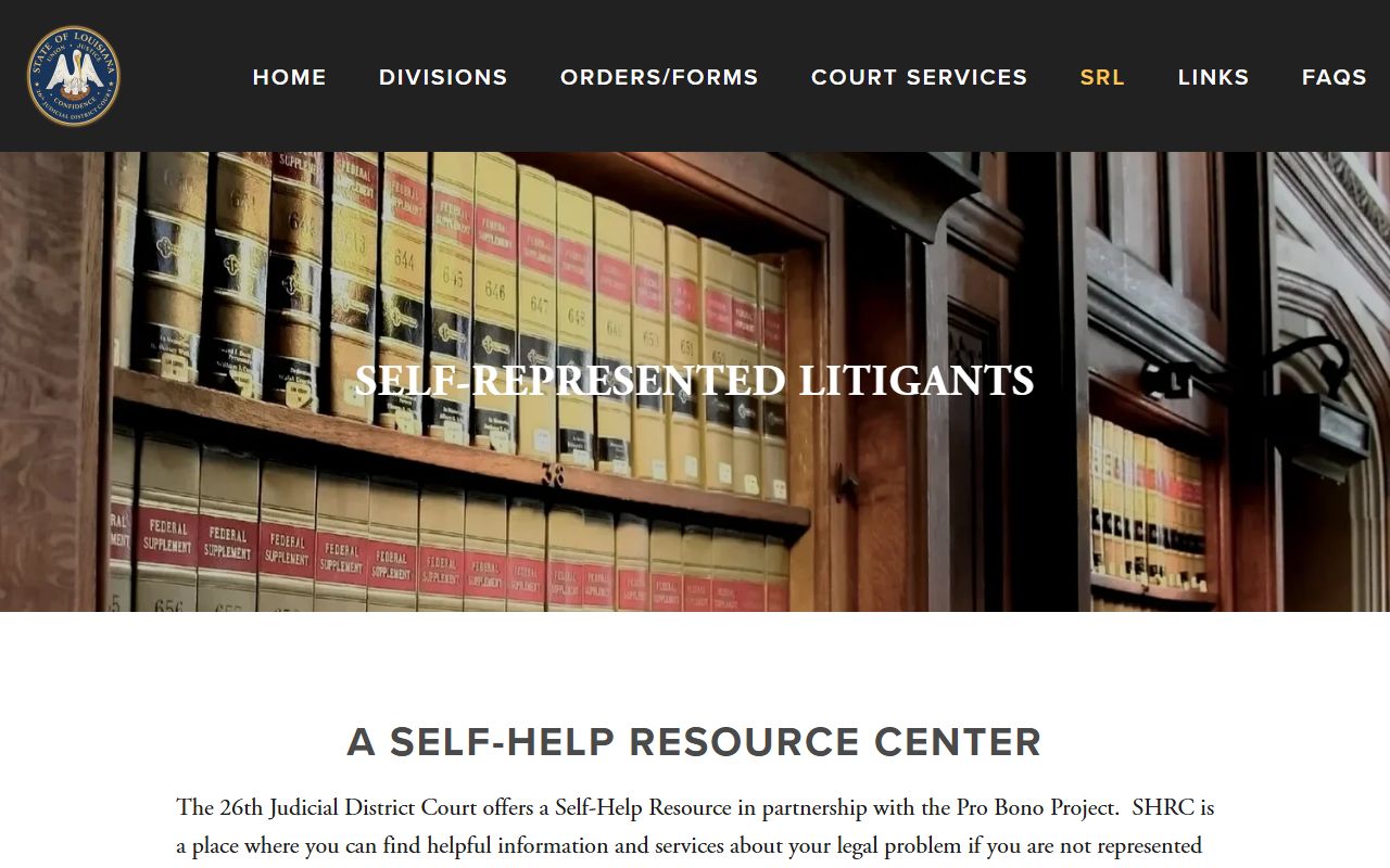 Webster Parish court dockets self represented litigant source