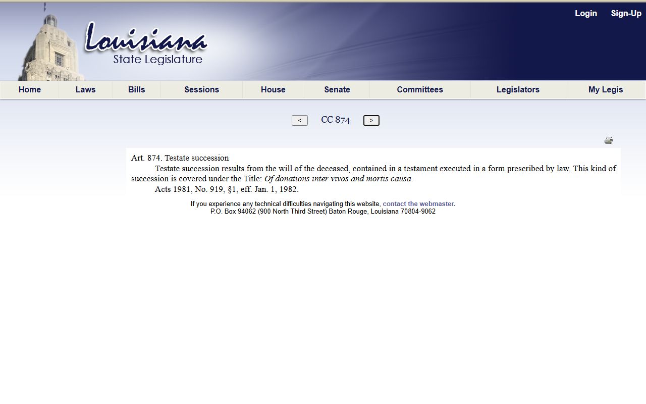 Webster Parish court records Louisiana Code of Civil Procedure article 251 source