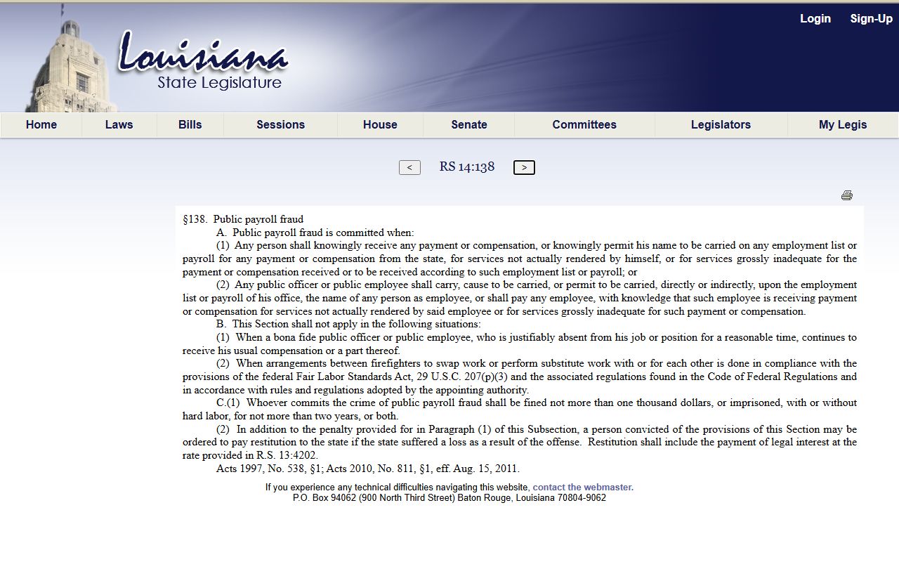 Webster Parish court records Louisiana recording fee statute source