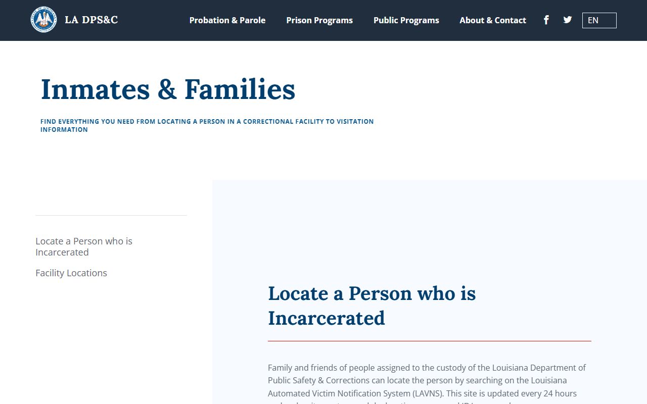 Webster Parish inmate search Louisiana Department of Corrections offender information