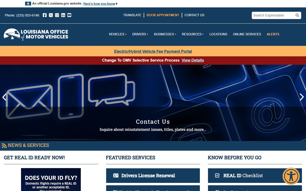 Webster Parish traffic court records Louisiana OMV ExpressLane